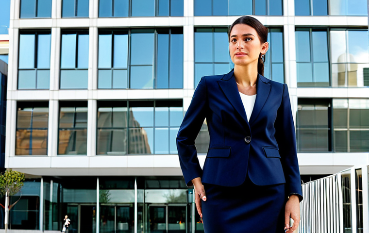 **

"A professional businesswoman in a modest business suit, standing in front of a modern office building in Madrid, Spain. Fully clothed, appropriate attire, safe for work. Perfect anatomy, natural proportions, professional photography, high quality."

**