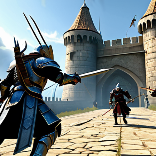 Home 27 Strategic Fortress Assault**
"Aion PvP, a fully armored knight (guerrero) charging towards a fortress gate under siege, with archers (arqueros) providing cover from the ramparts, the sky filled with magical projectiles, perfect anatomy, correct proportions, dramatic lighting, epic scale, safe for work, appropriate content, fully clothed, professional, family-friendly, well-formed hands, proper finger count, natural body proportions."
**