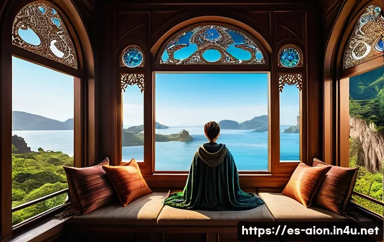 아이온 하우징 아이템 얻기 - **Prompt:** A cozy, fantastical sky-island dwelling, bathed in soft, ethereal glow from numerous mag...