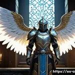 Home 20 아이온 고급 인던 공략 - **Prompt 1: The Valiant Daeva's Preparation**
"A majestic male Daeva, with large, intricately fe...