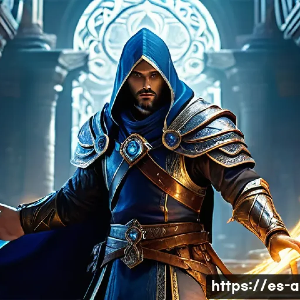 아이온 전투 팁 - A dynamic battle scene featuring a fantasy mage character clad in detailed magical robes and light a...