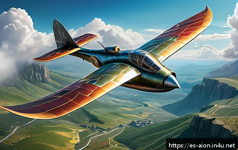 아이온 비행 시간 연장법 - A skilled aerial warrior from a fantasy realm soaring gracefully above a vast, vibrant landscape fea...