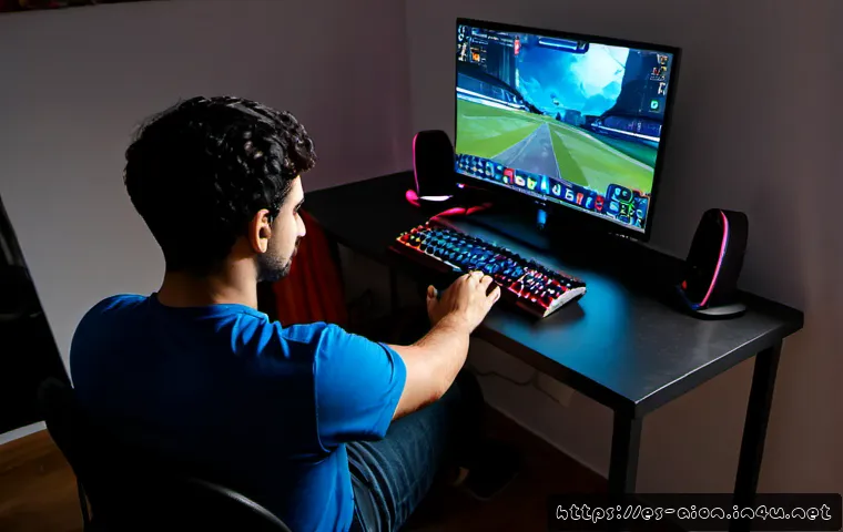 아이온 고급 플레이 전략 - Photorealistic Spanish-speaking gamer in a modern Madrid apartment, focused at a clean desktop setup...